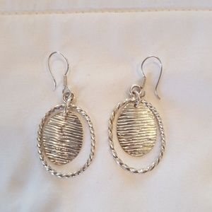 Sterling Silver Oval Earrings 925